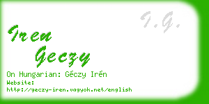 iren geczy business card