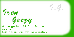 iren geczy business card